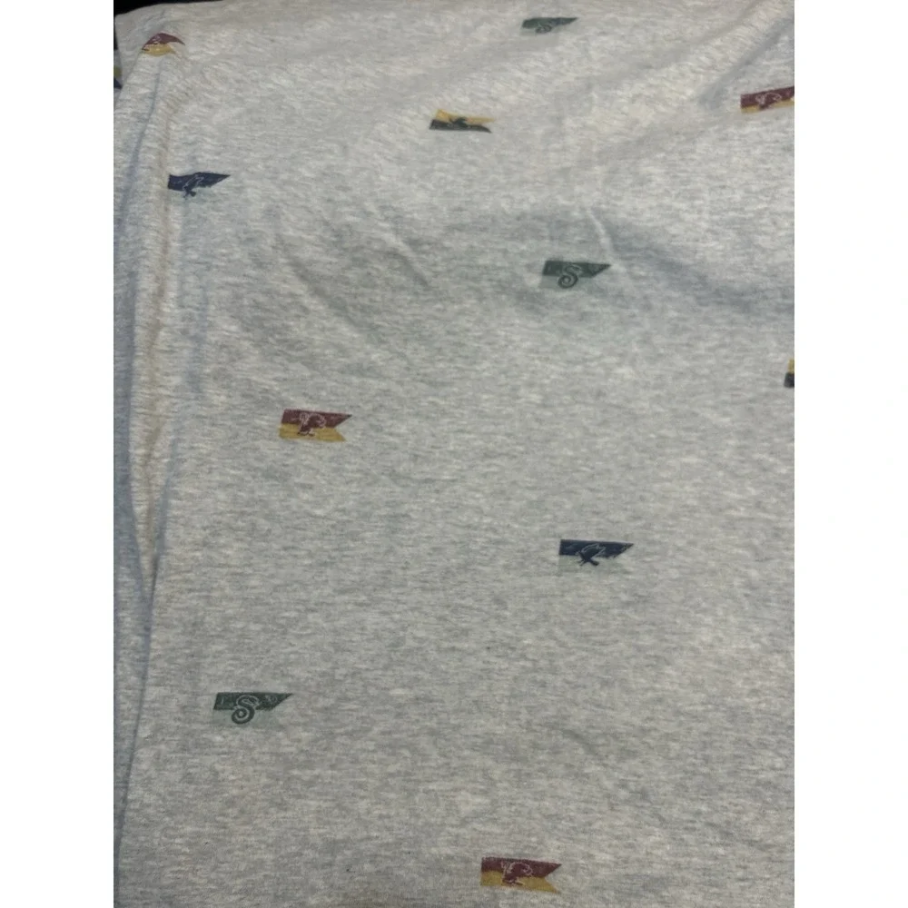 POTTERY BARN TEEN HARRY POTTER FLAGS Top Flat Sheet Full GRAY Jersey Knit Cotton